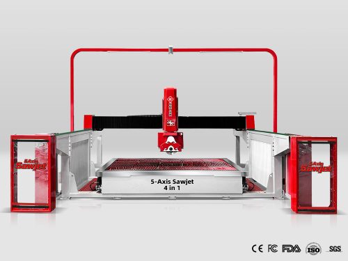 HOYUN CNC Sawjet 5 Axis Water Jet Marble And Stone Cutting Machine